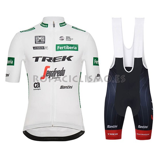 2018 Maillot Trek Segafredo Tirantes Mangas Cortas Blanco Verde